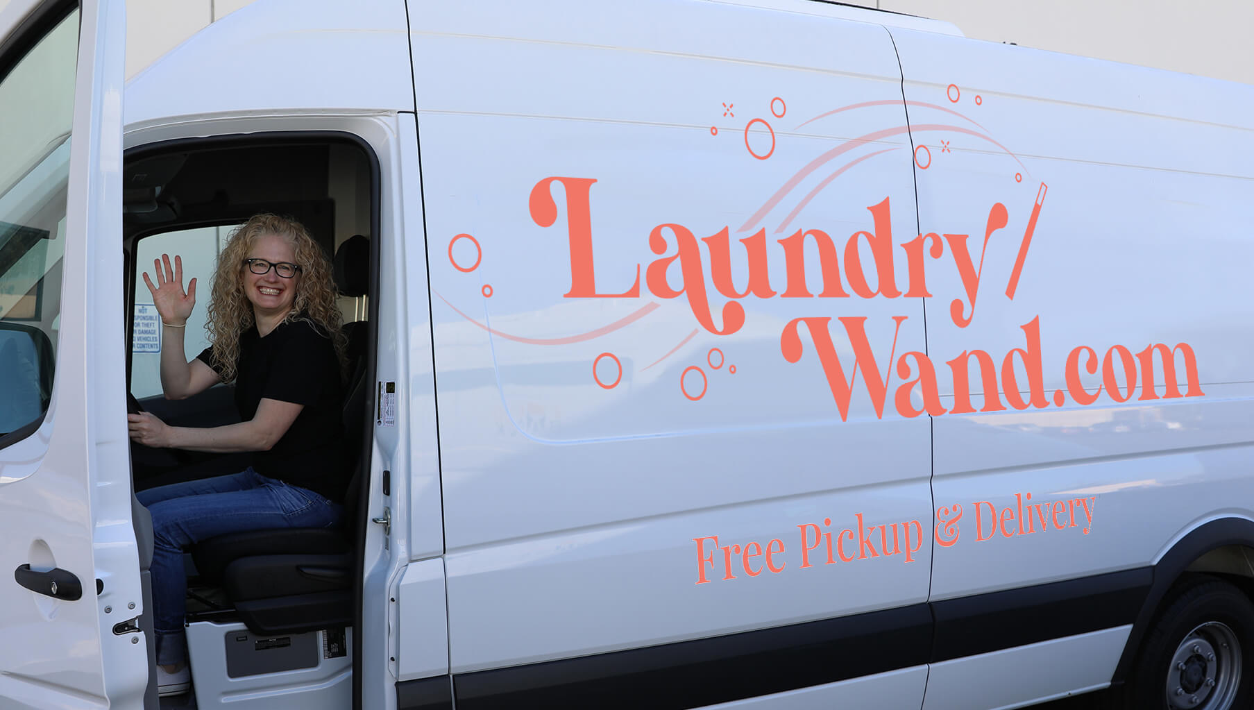 Laundry Wand Laundry Pickup and Delivery Service Van Driver